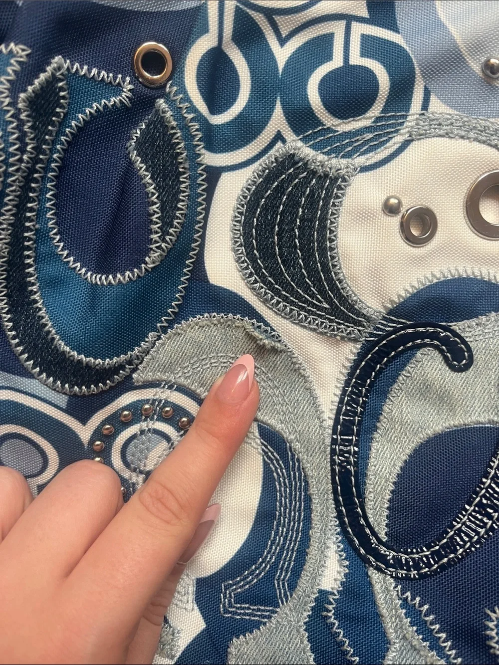 Coach Poppy Glam Pop Denim Appliqué Tote
